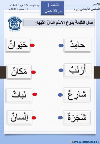خاص انواع الاسم