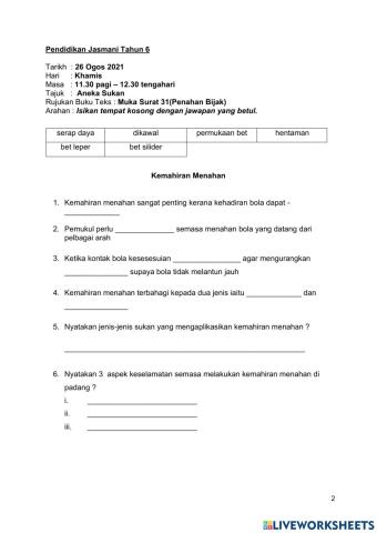 PJ tahun 6: Penahan Bijak