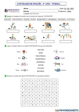 3° ano - INGLÊS - sports- 03-09-21