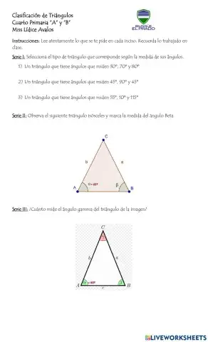 Clasificación de triángulos