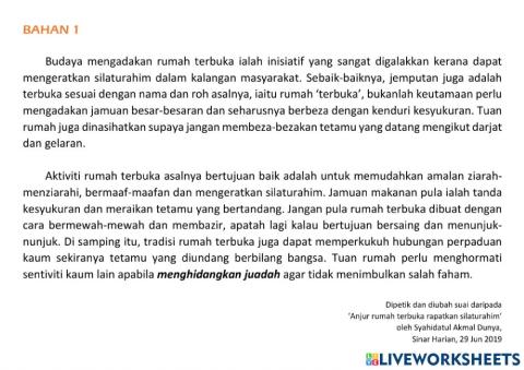 Bm spm - pemahaman petikan umum - perpaduan kaum