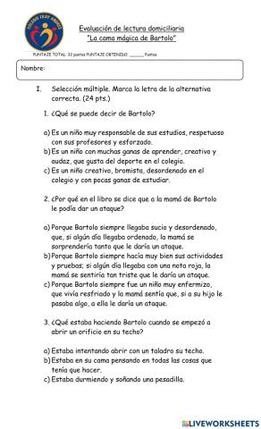 Evaluación lectura domiciliaria