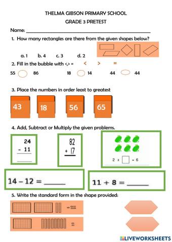 Grade 3 Pretest