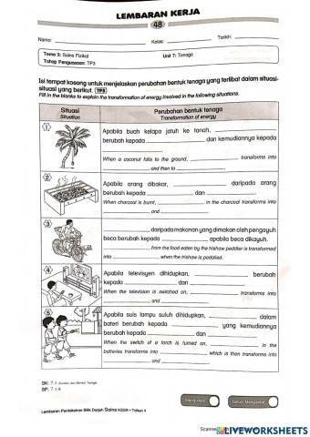 Perubahan Bentuk Tenaga Sains Tahun 4