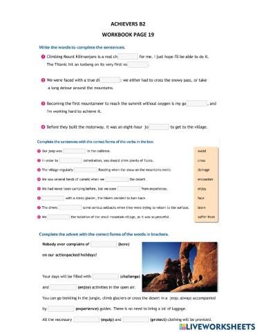 Achievers b2 vocabulary travel and adventure