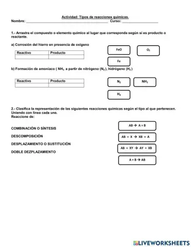 Guía de reacciones químicas