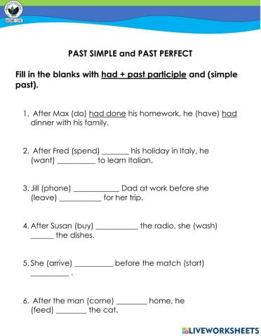 Week 22 simple past&past perfect