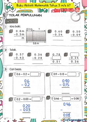 Tolak Perpuluhan (Matematik Tahun 3)