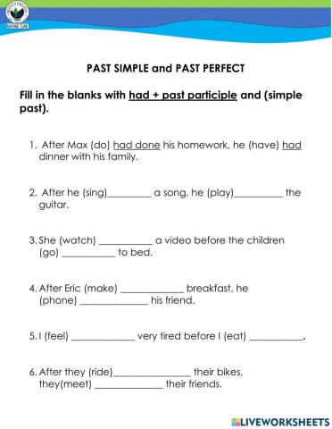 Week 22 simple past&past perfect