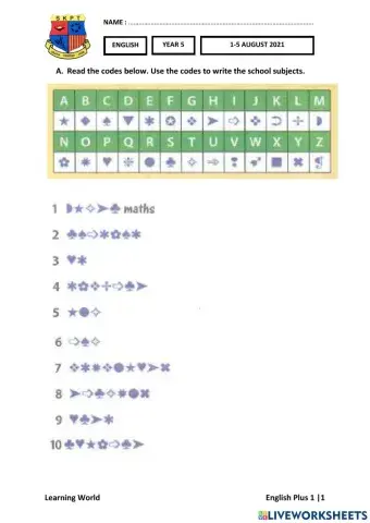ENG Y5 Week 25 (1-5 AUG) Worksheets 2