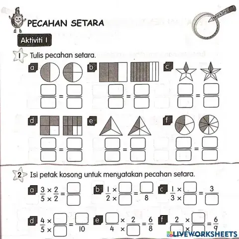 Matematik Tahun 3 Pecahan Setara