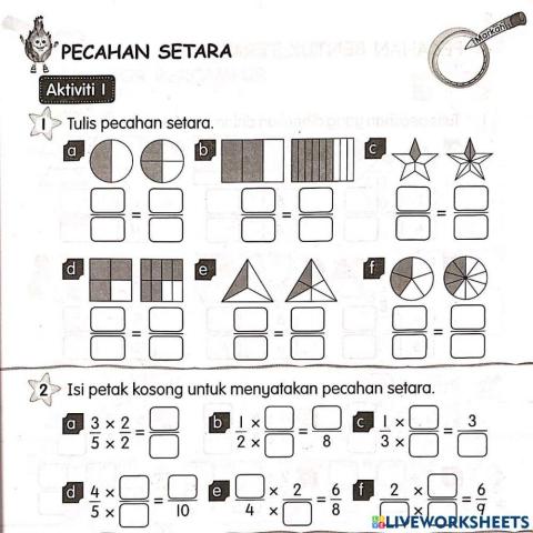 Matematik Tahun 3 Pecahan Setara