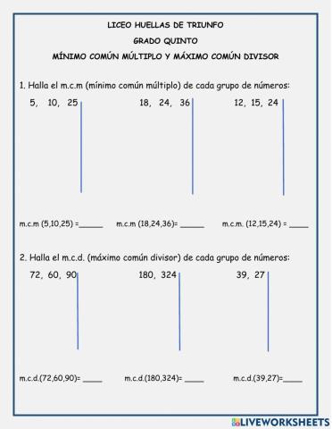 Mínimo común múltiplo