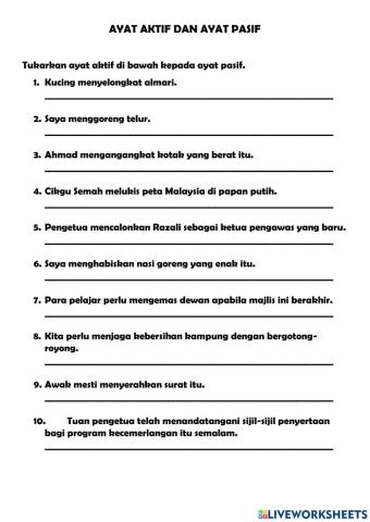 Ayat aktif dan ayat pasif