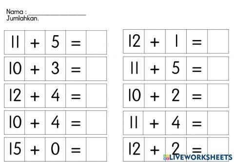 Operasi tambah prasekolah