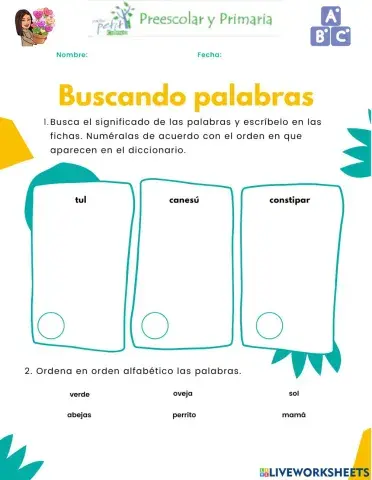 Fichero de palabras y orden alfabético