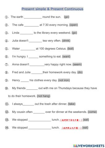 Present simple & Present Continuous