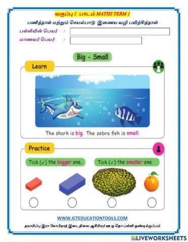 Term 1 class 1 big smal