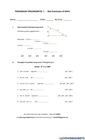 Persamaan trigonometri 1