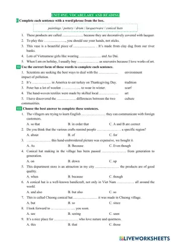 Grade 9: Unit one- Local environment