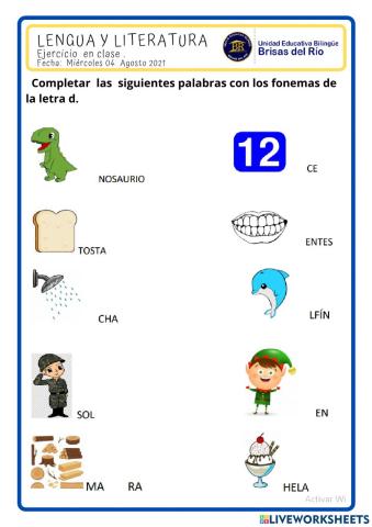 Fonemas letra d