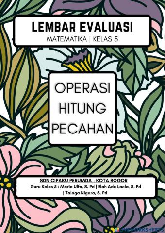 Soal Evaluasi Matematika