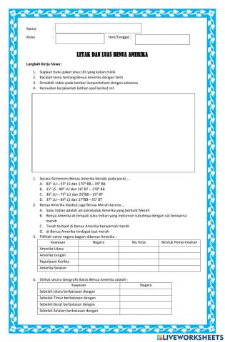 Soal Benua Amerika