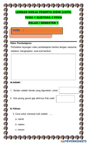 Tema Diriku Subtema 3 PPKN