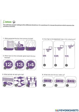 F4 UNIT 6: LISTENING