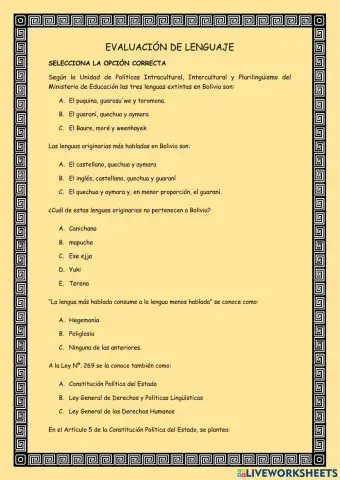 Evaluación de Comunicación y Lenguajes