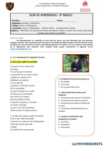 Guía de aprendizaje - Elicura Chihuailaf