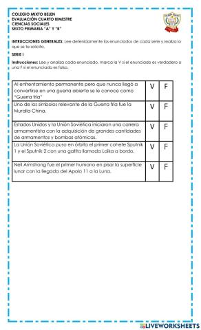 Evaluación - Ciencias Sociales - 2 - IV Bimestre