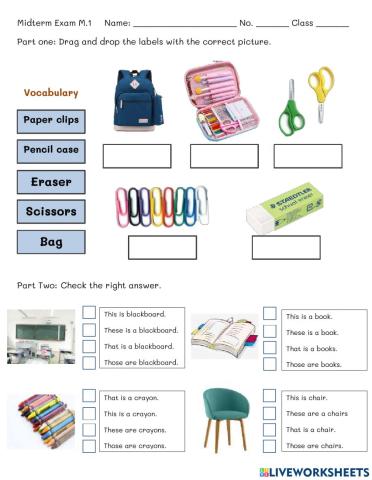 Mini Test for M.1 Special