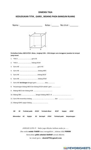 Uji Kedudukan pada Dimensi Tiga
