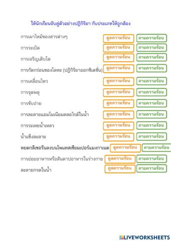 ปฏิกิริยาดูดความร้อนและคายความร้อน
