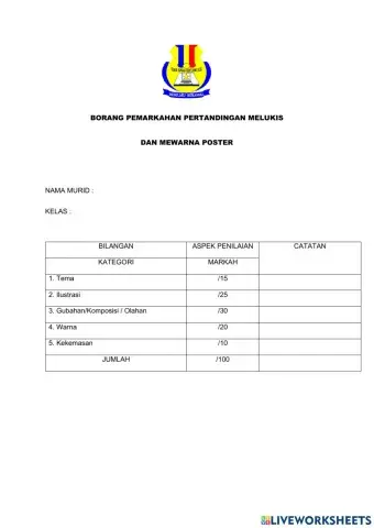 Pertandingan melukis dan mewarna poster