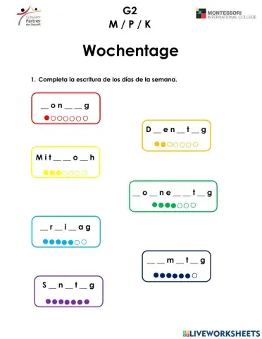 Die Wochentage