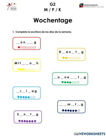 Die Wochentage