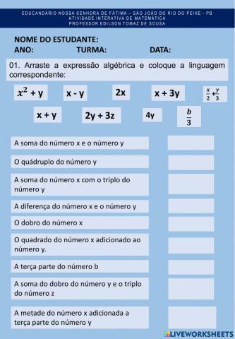 Atividade equação do 1 grau