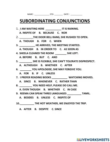 Conjunctions
