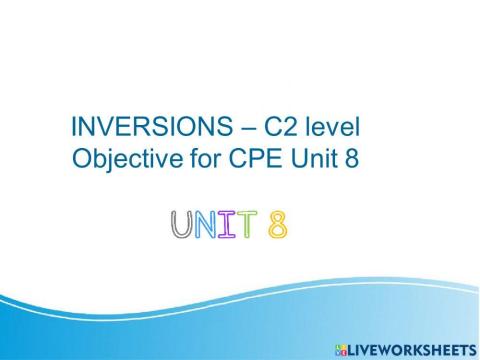 CPE inversions - Objective for Proficiency