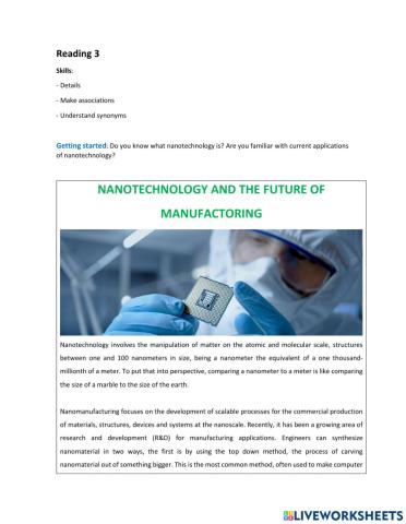 Unit 6 New Technology Nanotechnology