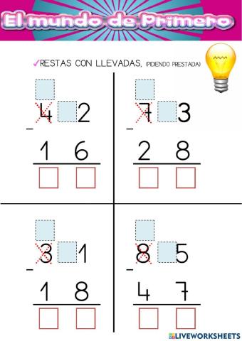 Restas con llevadas