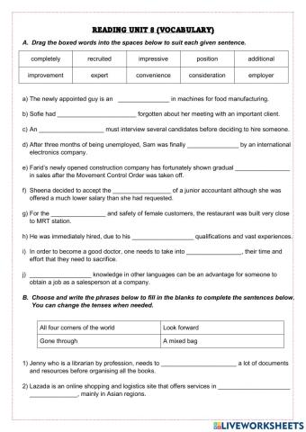 Form 5 reading unit 8