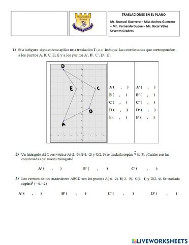 Traslaciones en el plano