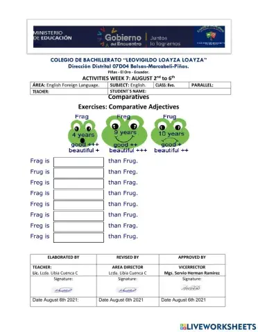 Exercises: Comparative Adjectives