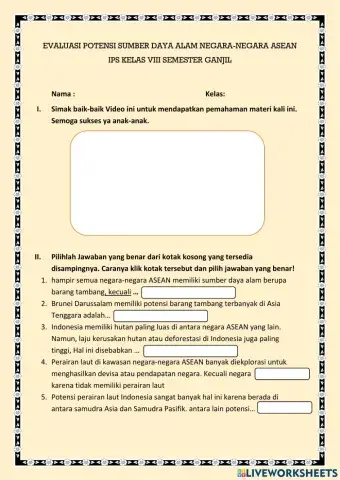 Evaluasi potensi sumber daya alam negara-negara asean