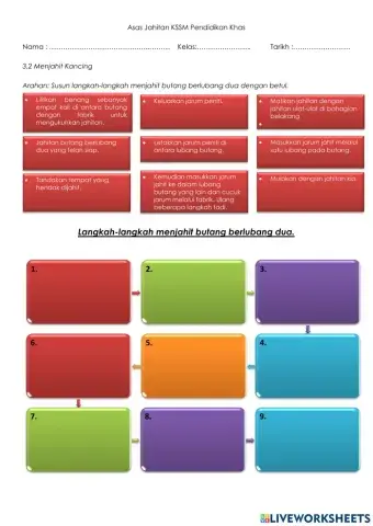 Langkah menjahit butang berlubang dua