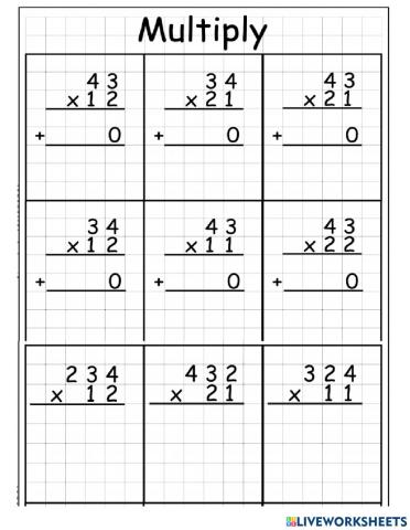 Multiplication without regrouping