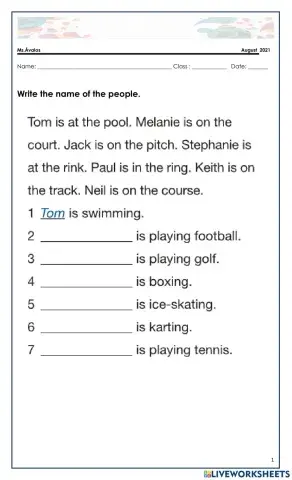 Seventh grade. sports